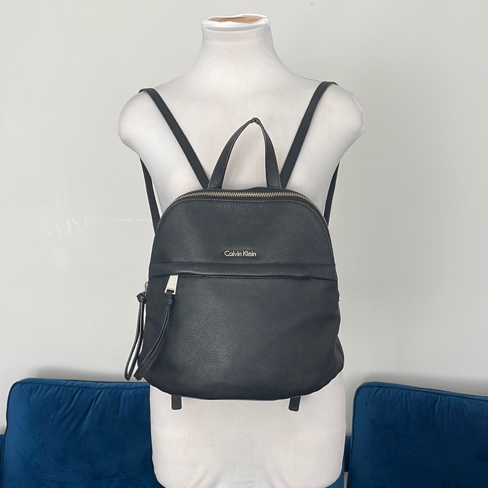 Calvin Klein Black Leather Backpack